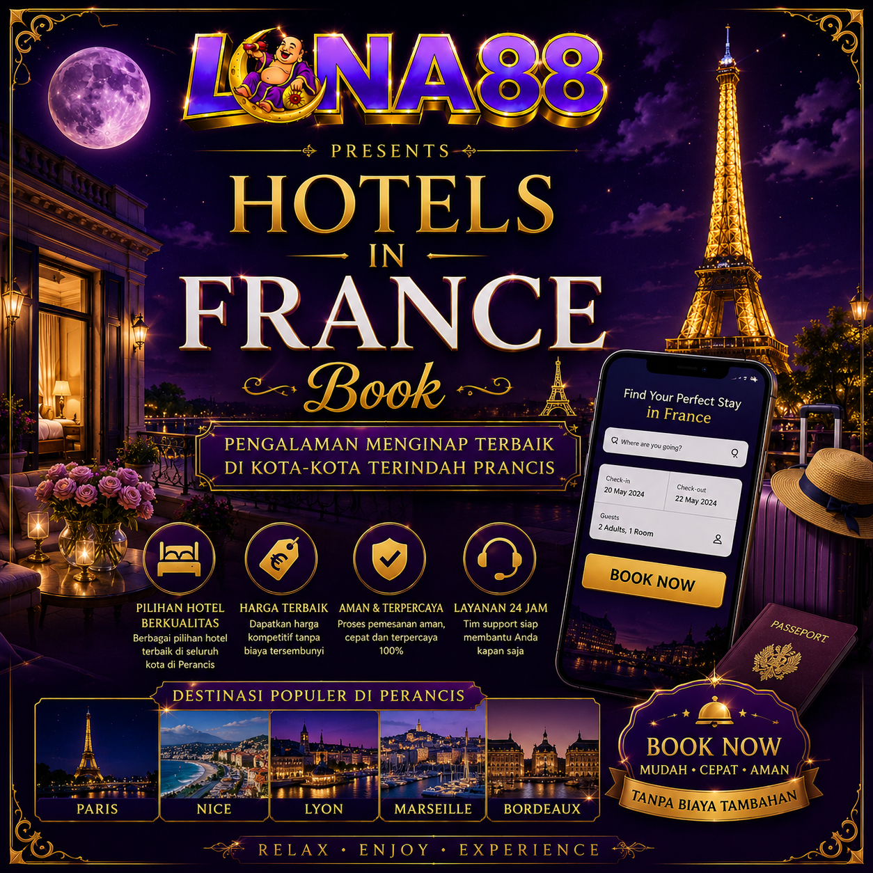LUNA88: Booking Hotel Prancis Bernuansa Cahaya Bulan